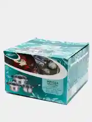 Набор кастрюль Катунь Ирида КТ08-A, 6пр. (2,9л+3,9л) + 1,9л ковш