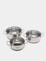 Набор кастрюль Катунь Лира КТ-CP-001, 6пр. (1,6л+2,2л+3,2л)