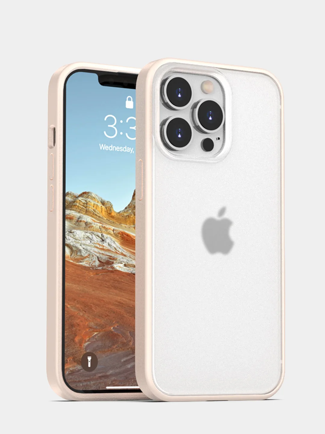 Розовый противоударный, полупрозрачный чехол на iPhone 13 / 13 Pro / 13 Pro max / 13 mini