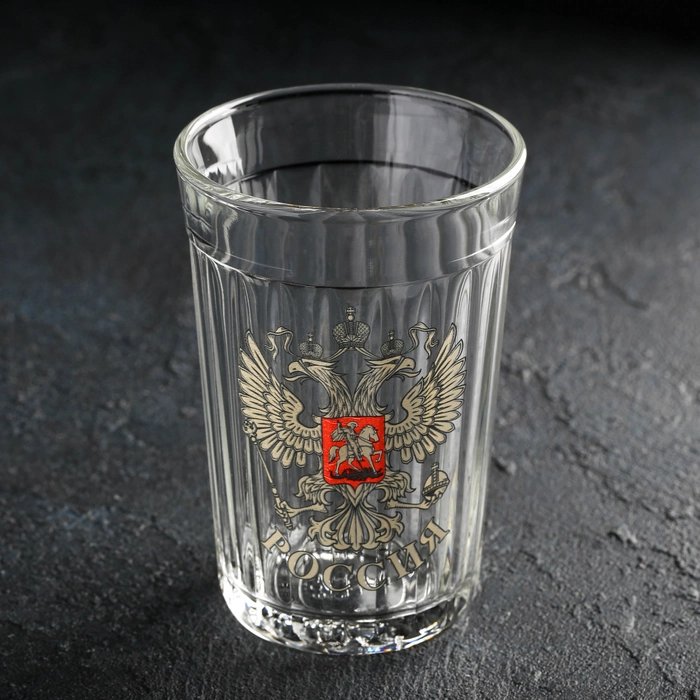Стакан гранёный "Герб России", 250 мл