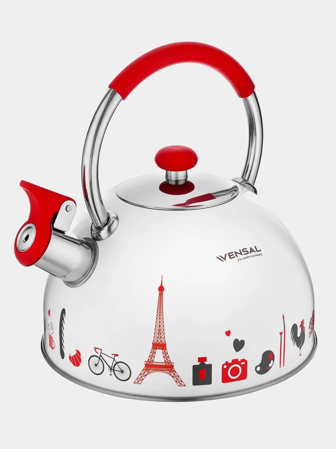 Чайник из нержавеющей стали Vensal Paris со свистком VS3001 2,5 л