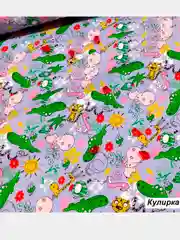 Голубой кулирная гладь / кулирка / разные цвета / 100% хлопок / размер 100*180 см