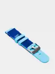 Голубой ремешок для смарт часов детских Wonlex KT13 черный силиконовый 120-190 мм