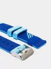 Голубой ремешок для смарт часов детских Wonlex KT13 черный силиконовый 120-190 мм