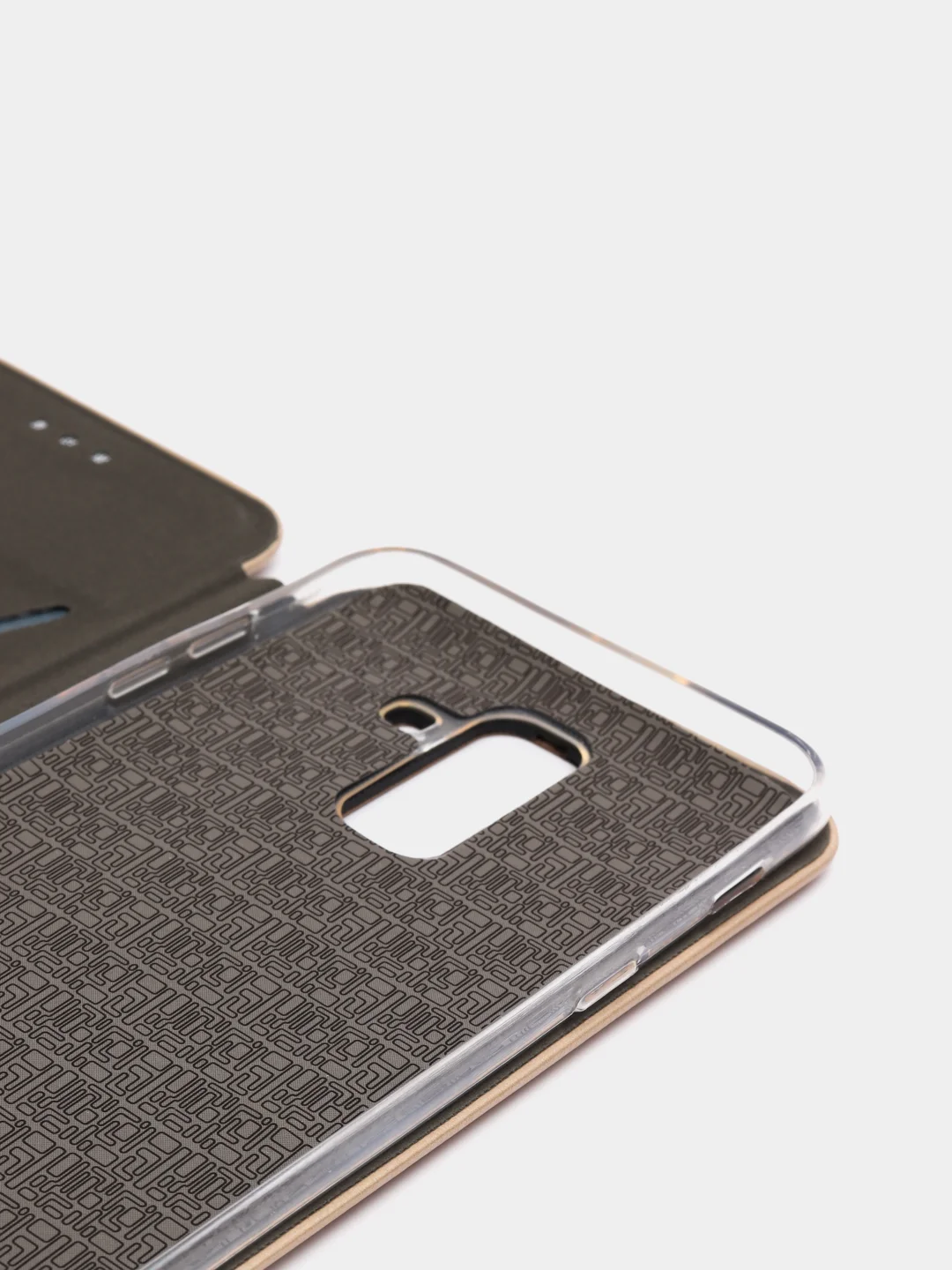 Золотой чехол книжка Samsung Galaxy A6 Plus 2018 / J8 2018