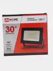Прожектор светодиодный "In Home" СДО-7, 30Вт, 6500К, 133 х 123 х 21, черный, IP65