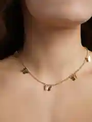Цепочка с бабочками, чокер с бабочками на шею