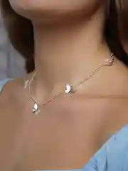 Серебряный цепочка с бабочками, чокер с бабочками на шею