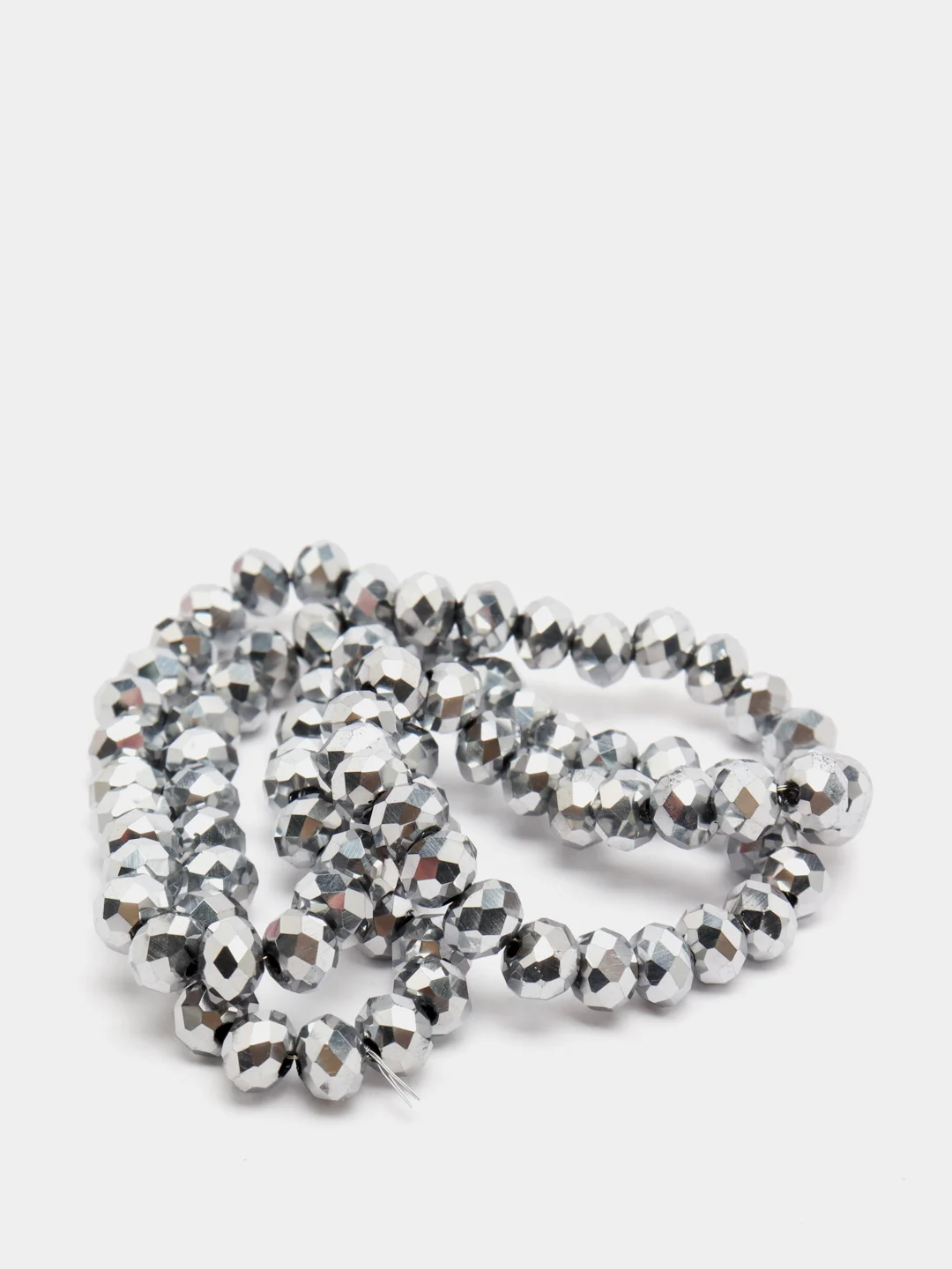 Серебряный бусины стеклянные, бусины с гранями, 6мм