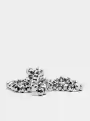 Серебряный бусины стеклянные, бусины с гранями, 6мм
