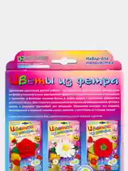 Набор для изготовления заколки для волос и броши Роза из фетра. kлеvер