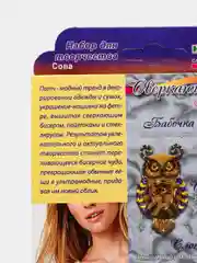 Набор для рукоделия и творчества. Изготовление украшения-патча из бисера "Сова". kлеvер
