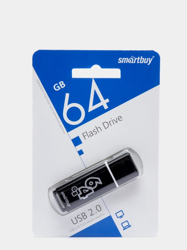 Флешка Smartbuy 64 Gb "Glossy Black", SB64GBGS-K