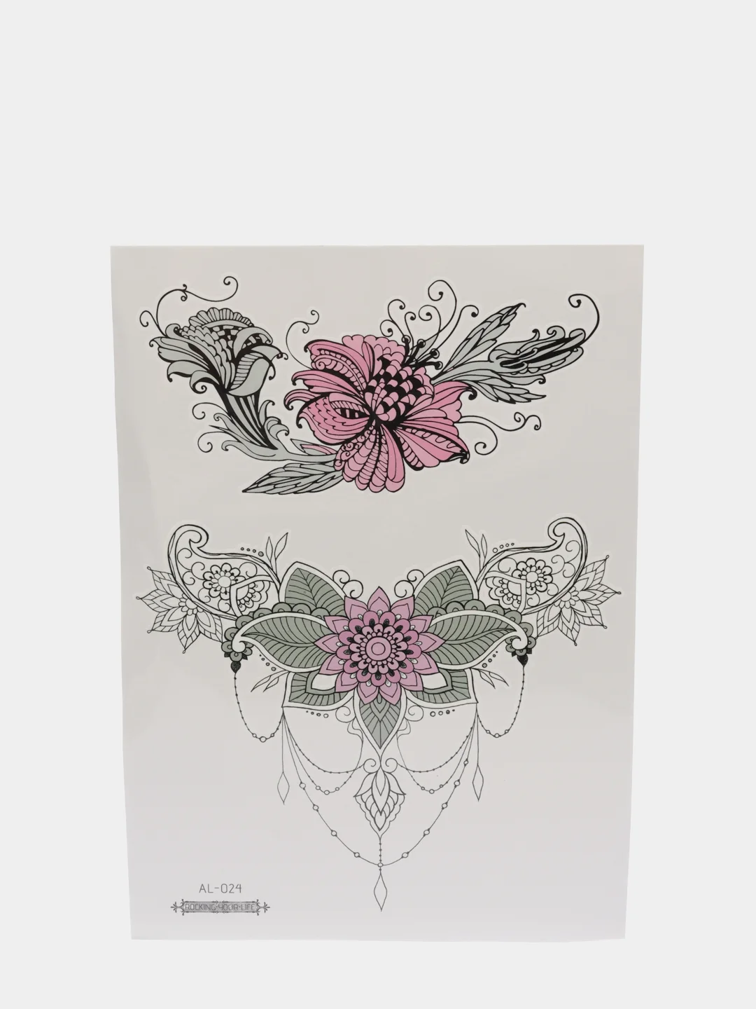 Красный временная переводная татуировка, 21*15 cm