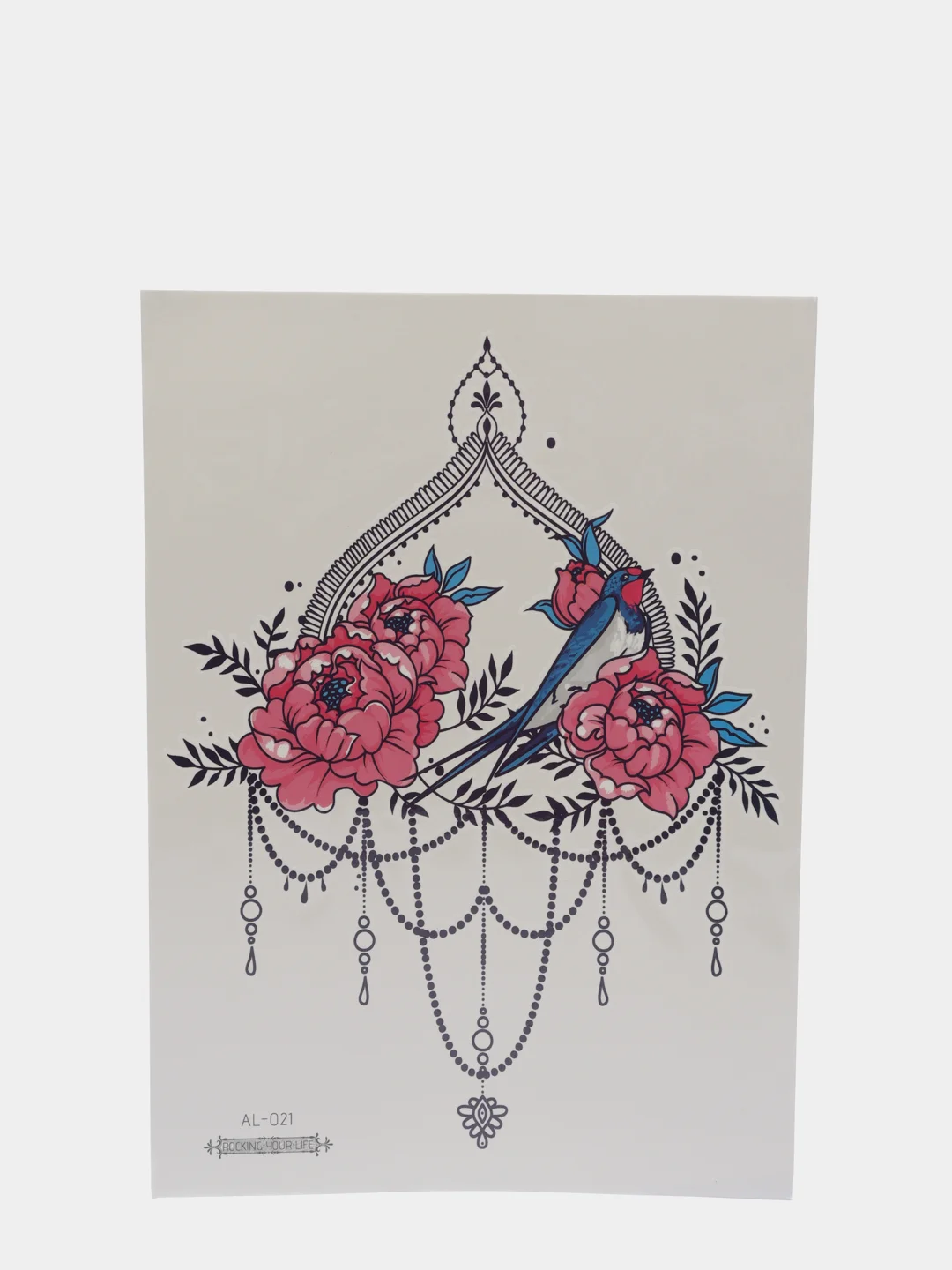 Багровый временная переводная татуировка, 21*15 cm