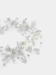 Серебряный бусины на леске, 1,5 м