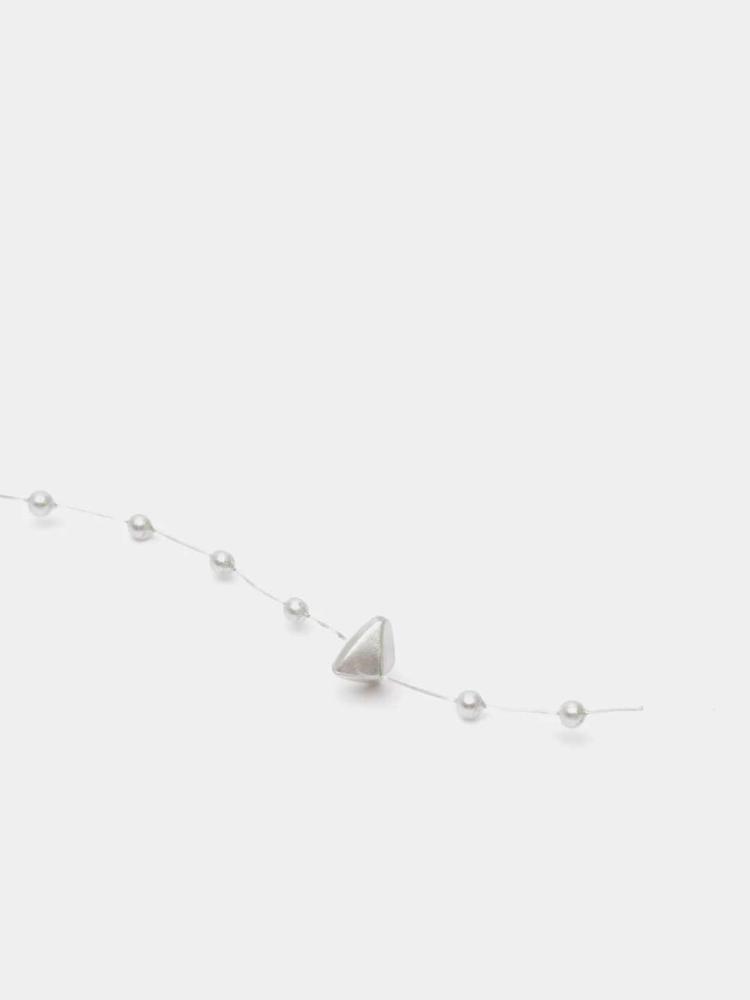 Серебряный бусины на леске, 1,5 м