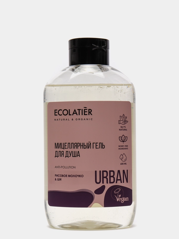 Мицеллярный гель для душа рисовое молочко и ши Ecolatier Urban 600 мл