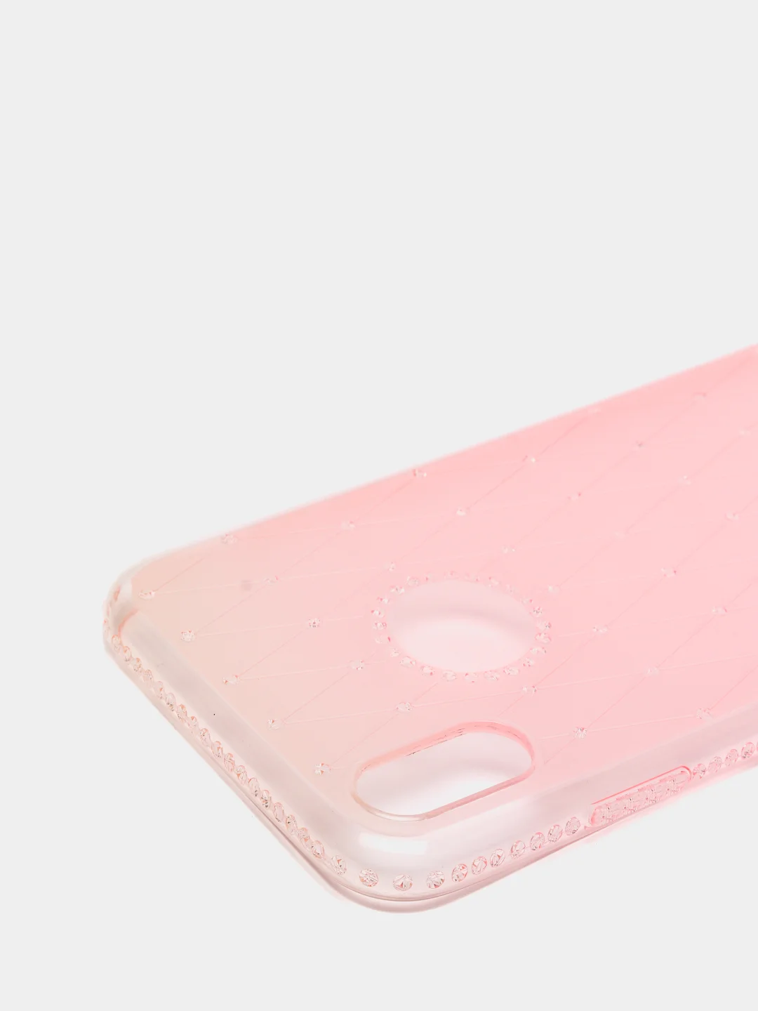 Розовый чехол для iPhone XR, прозрачный, силиконовый, со стразами