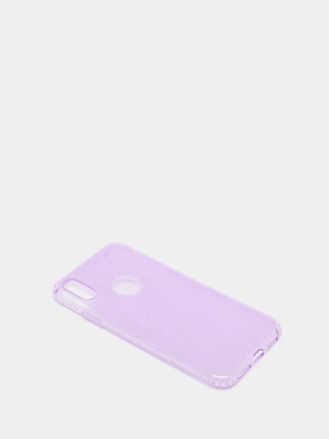 Пурпурный чехол для iPhone XR, прозрачный, силиконовый, со стразами