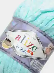 Мятный плюшевая пряжа Alize Velluto (Ализе Веллуто)