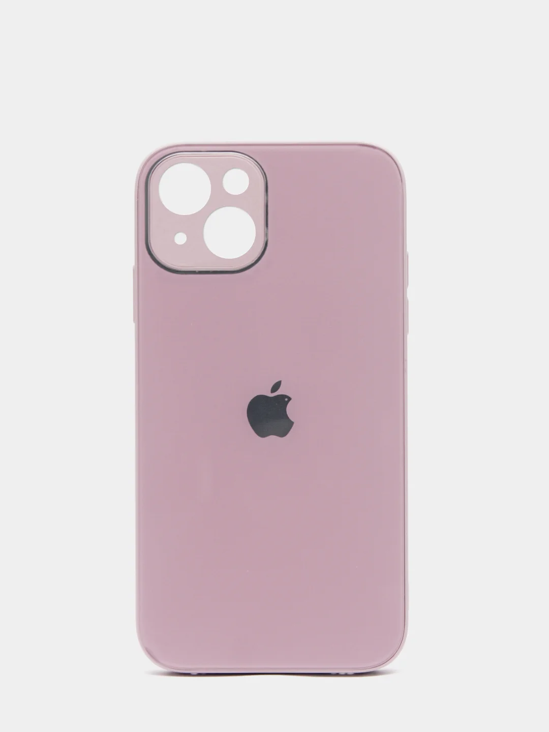 Сиреневый чехол силиконовый со стеклянной панелью для iPhone 13