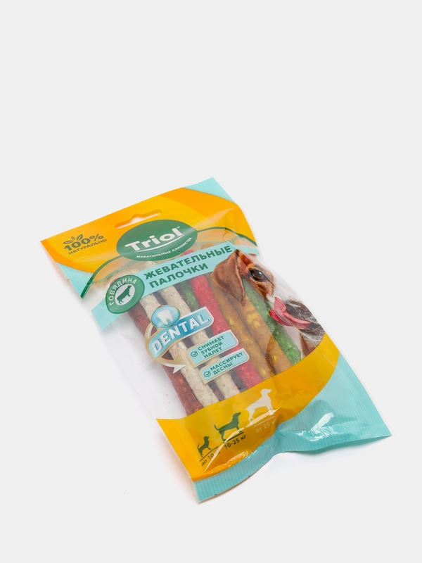 Triol Dental микс жевательные палочки, Говядина для собак и щенков с 3-х мес, 10 штук