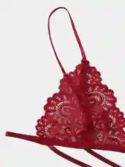 Багровый комплект кружевного женского белья