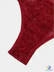 Багровый комплект кружевного женского белья