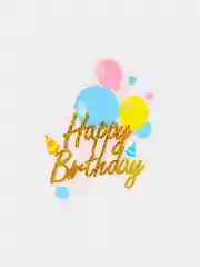 Бронзовый топпер для украшения торта "Happy Birthday"