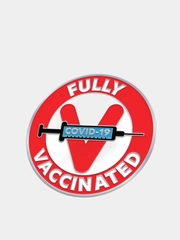 Значок (пин) "Vaccinated" металлический