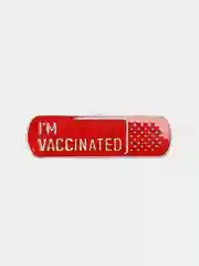 Прозрачный значок (пин) "Vaccinated" металлический