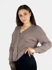 Светло-коричневый женский кардиган
