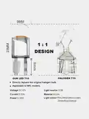 Розовый светодиодная лампа T10 / W5W, 12В, различные цвета