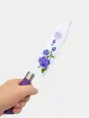 Нож кухонный стальной с цветным лезвием 33 см