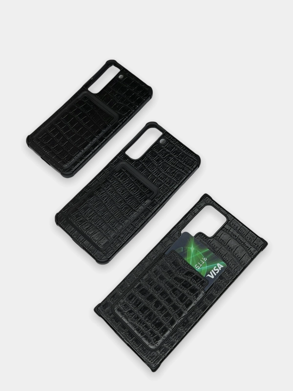 Чехол Samsung Galaxy S22, S22 Plus, S22 Ultra, Галакси С22, под кожу с карманом для карты