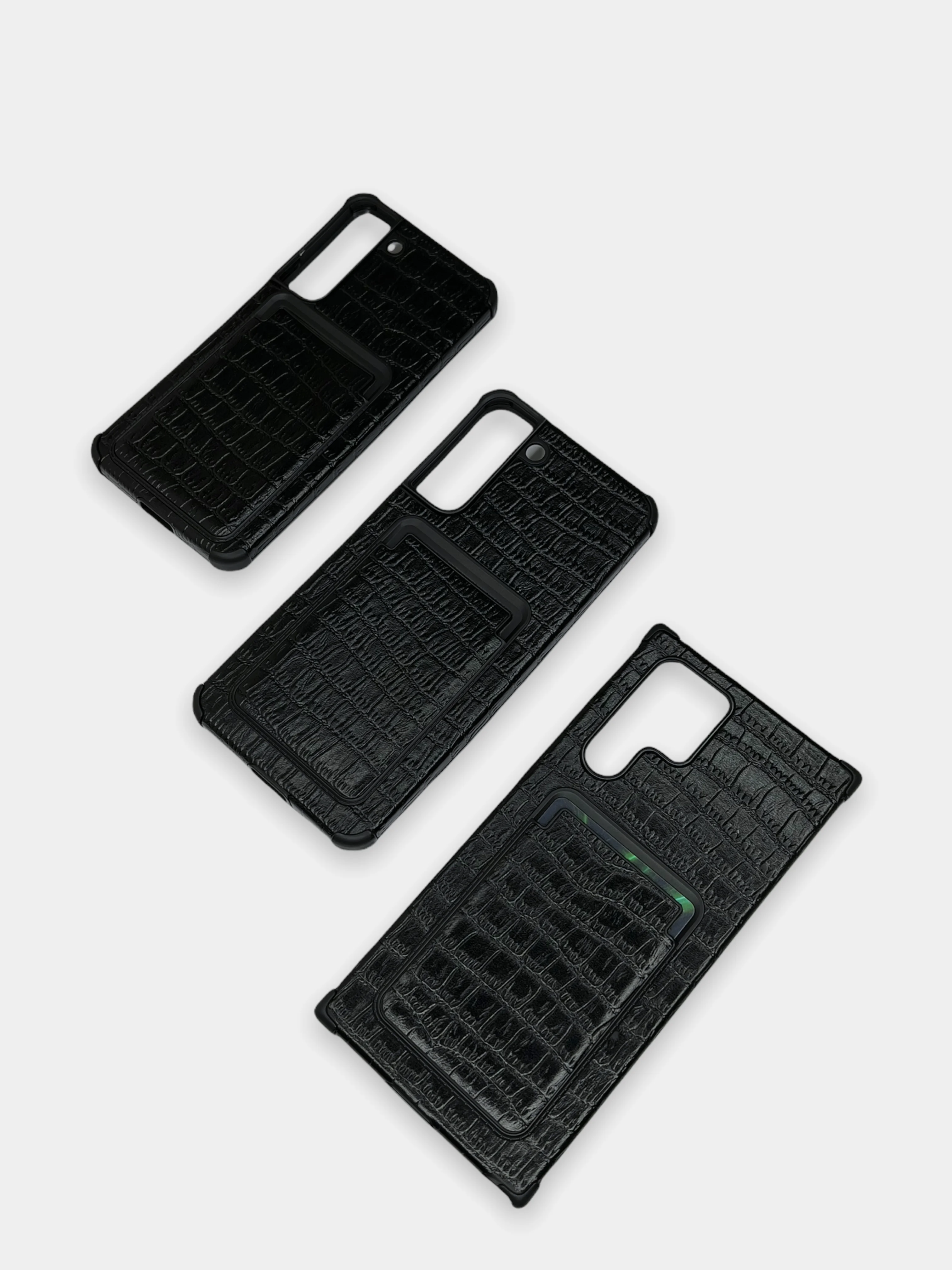 Черный чехол Samsung Galaxy S22, S22 Plus, S22 Ultra, Галакси С22, под кожу с карманом для карты