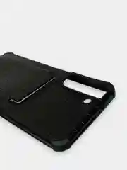 Черный чехол Samsung Galaxy S22, S22 Plus, S22 Ultra, Галакси С22, под кожу с карманом для карты