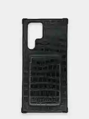 Черный чехол Samsung Galaxy S22, S22 Plus, S22 Ultra, Галакси С22, под кожу с карманом для карты