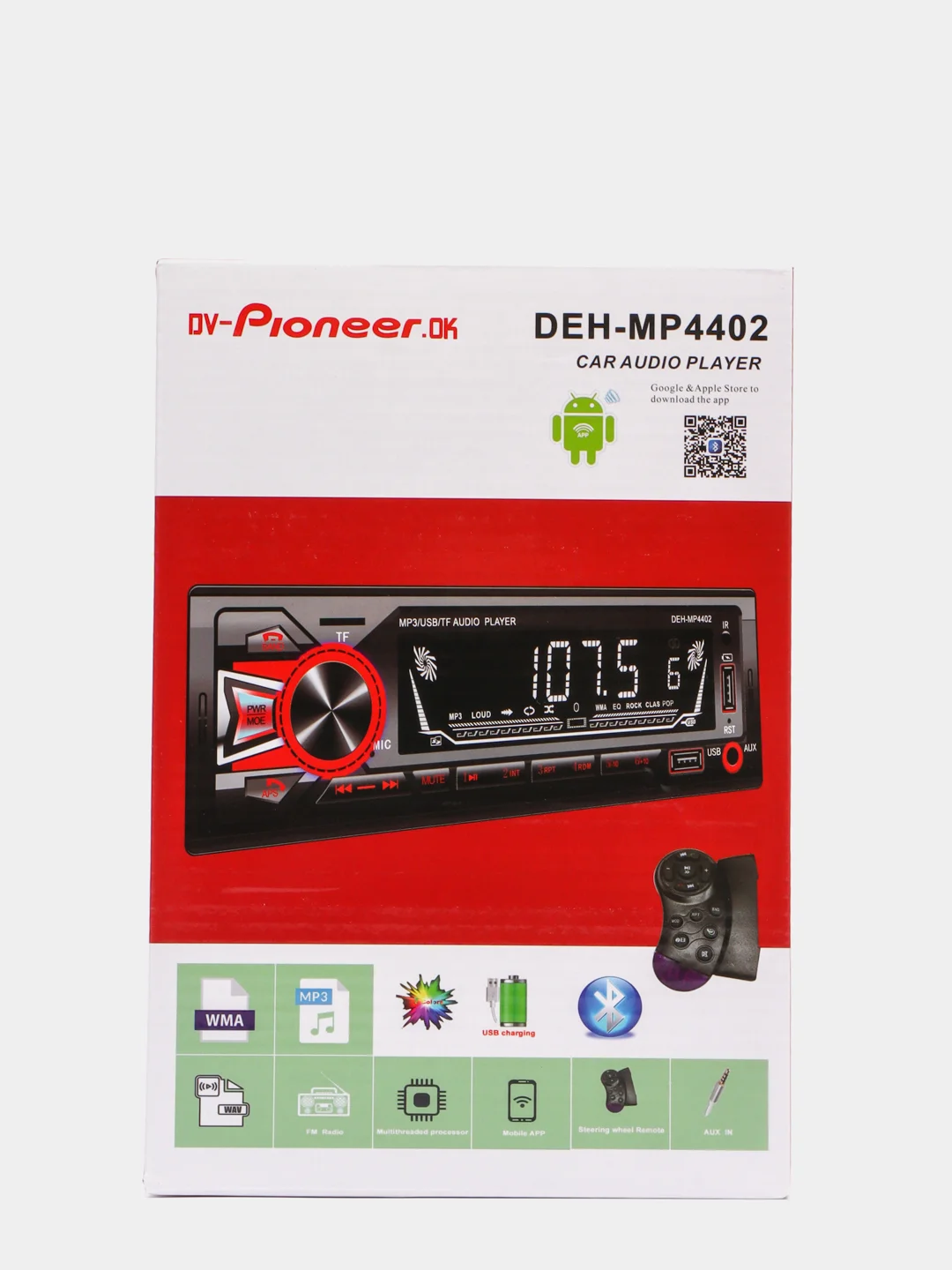 Автомагнитола DV-Pioneer.OK DEH-MP4402 bluetooth, usb,microsd, aux, fm, пульт