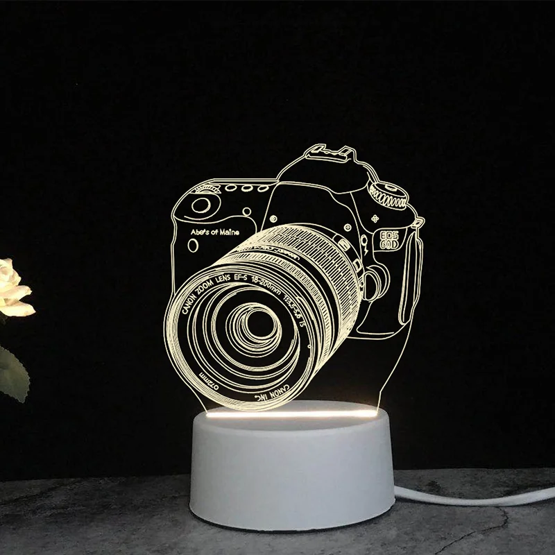 Бордовый светильник ночник 3D светодиодный LED, подарок