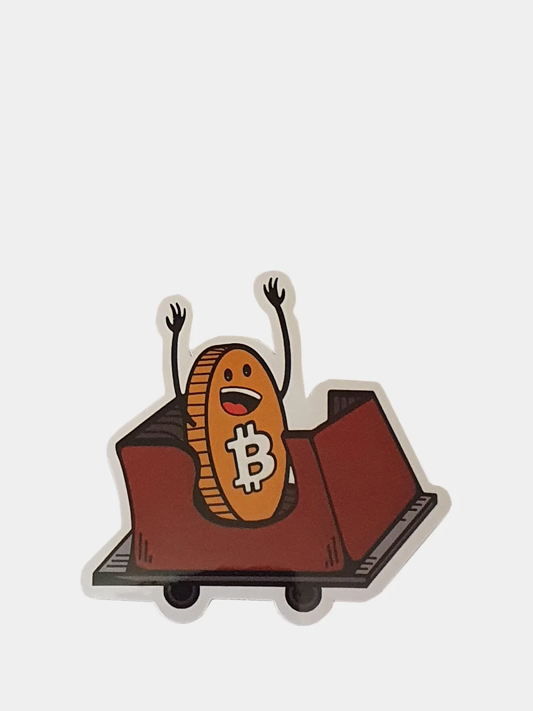 Бежевый меланж стикеры, наклейки - Биткоин