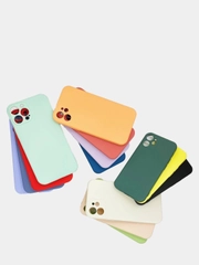 Чехол для iPhone 12 12Pro 12ProMax 12mini силиконовый с бархоткой внутри