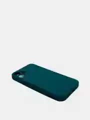Тёмно-зелёный чехол для iPhone 12 12Pro 12ProMax 12mini силиконовый с бархоткой внутри