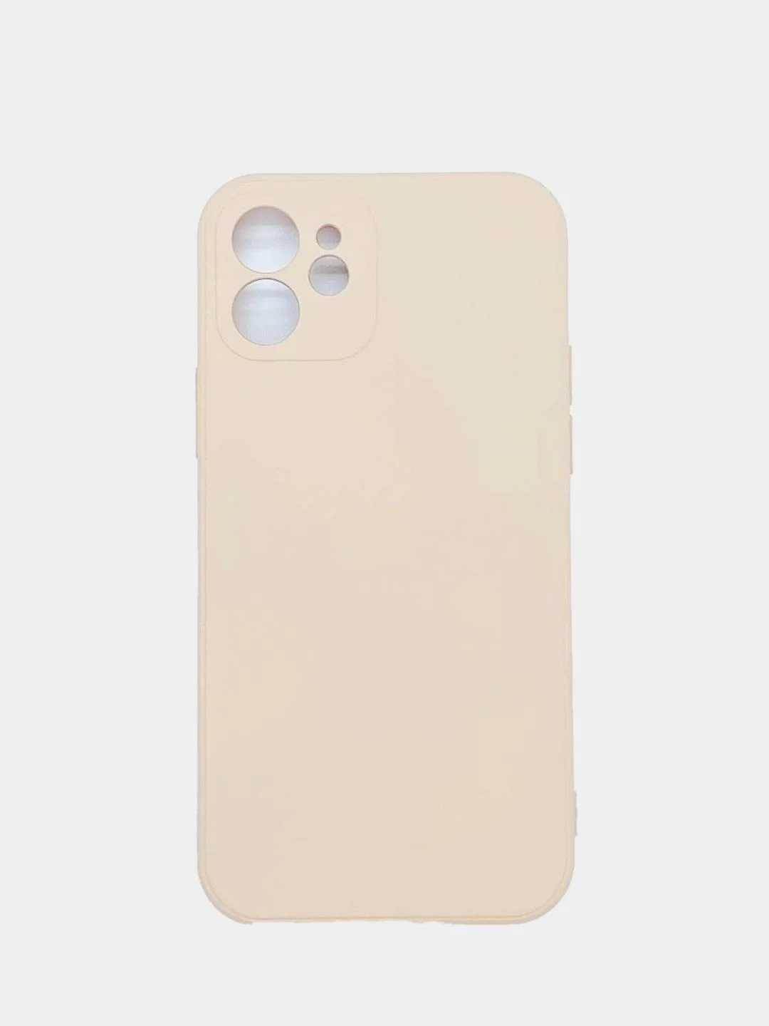 Бежевый чехол для iPhone 12 12Pro 12ProMax 12mini силиконовый с бархоткой внутри