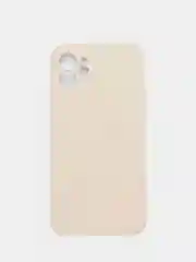 Бежевый чехол для iPhone 12 12Pro 12ProMax 12mini силиконовый с бархоткой внутри
