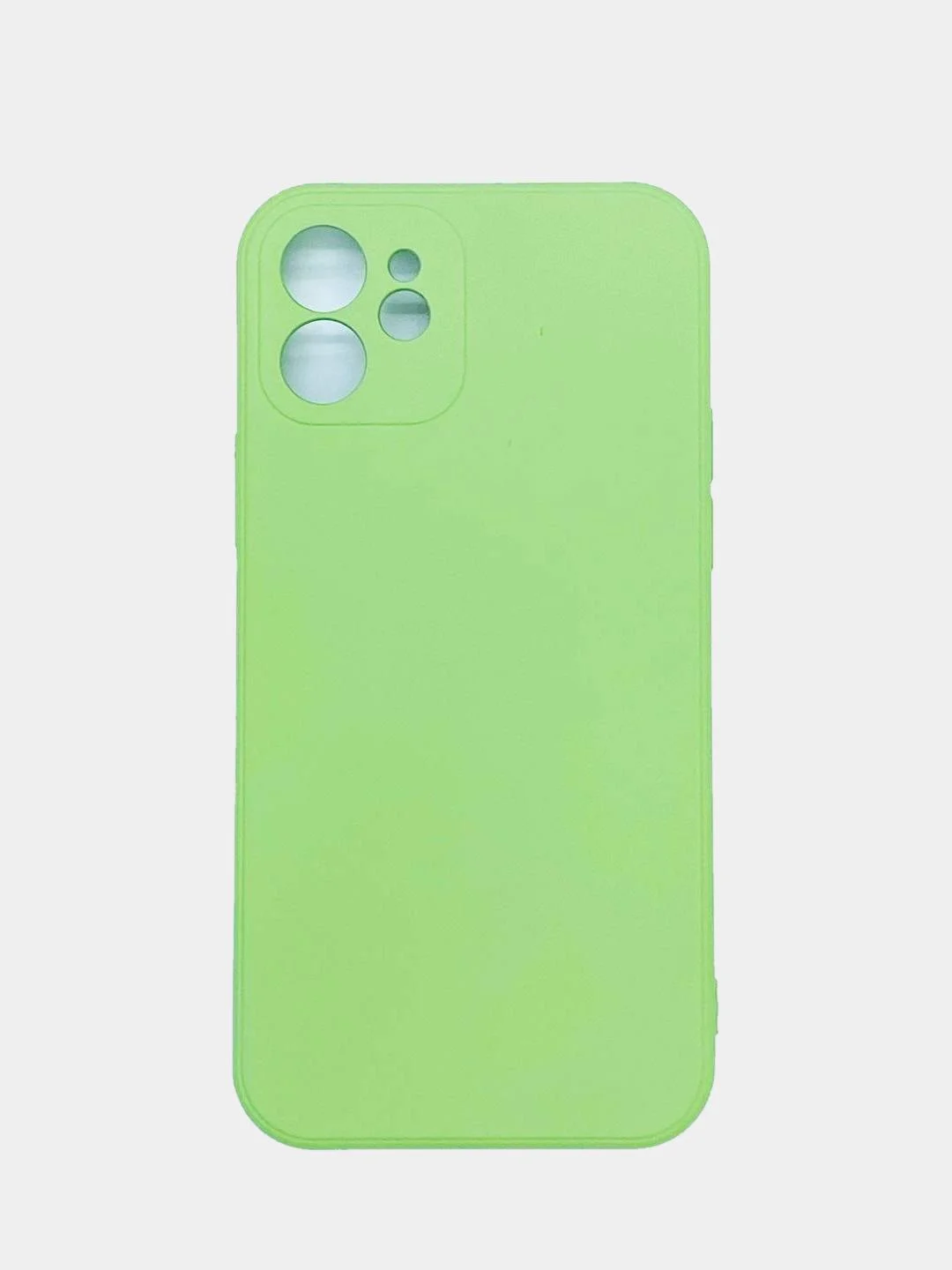 Лайм чехол для iPhone 12 12Pro 12ProMax 12mini силиконовый с бархоткой внутри