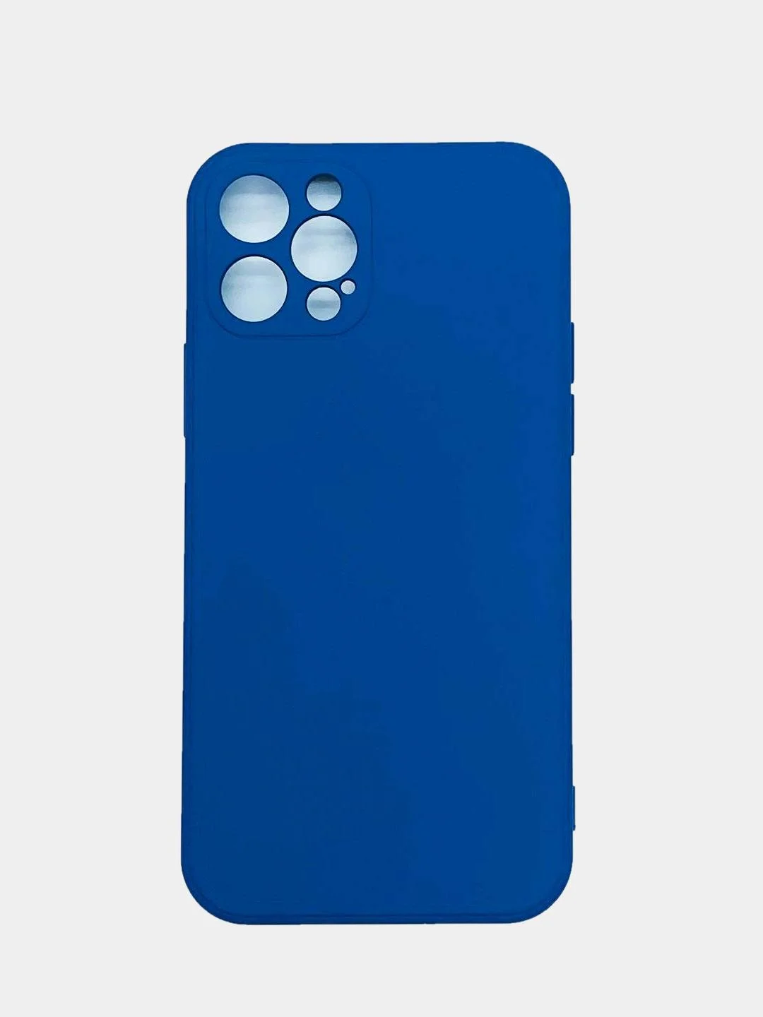 Синий чехол для iPhone 12 12Pro 12ProMax 12mini силиконовый с бархоткой внутри