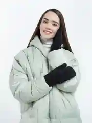 Черный теплые варежки/ женские варежки / шерстянные варежки