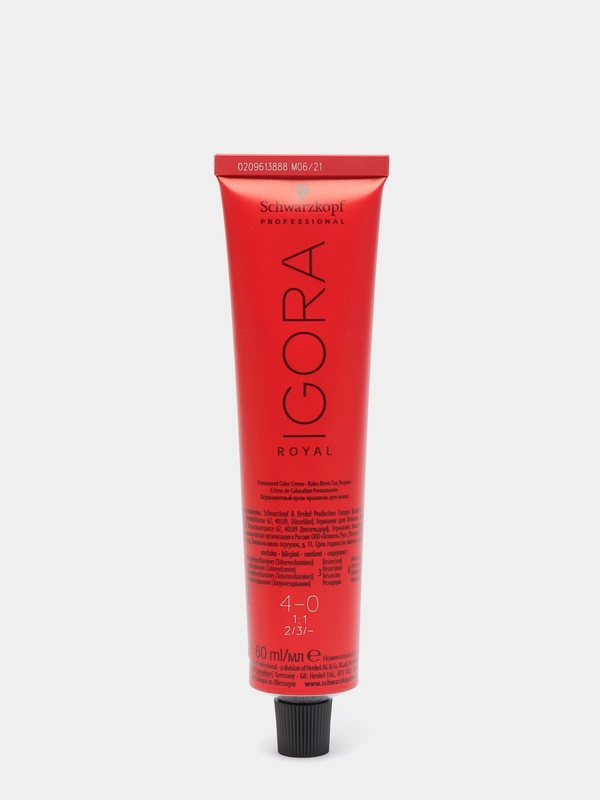 Краска Schwarzkopf Professional Igora Royal, 4-0, средний коричневый, натуральный, 60 мл